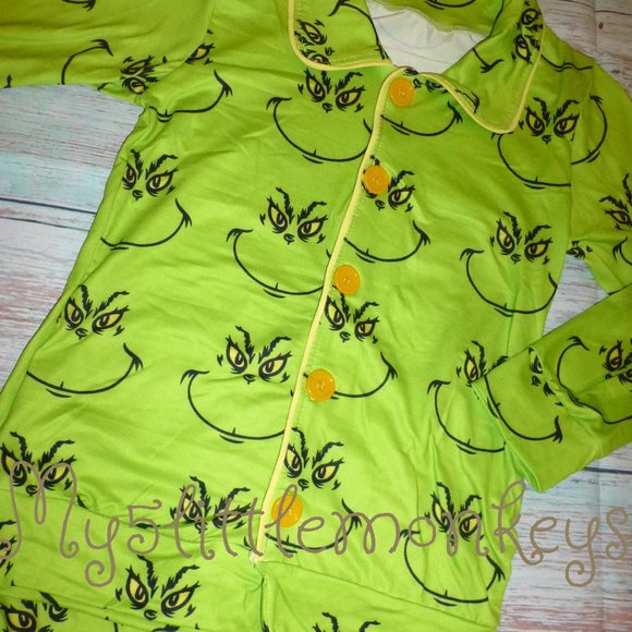 Dr Seuss Grinch Stole Christmas Boys Pajamas - Picture 2 of 2